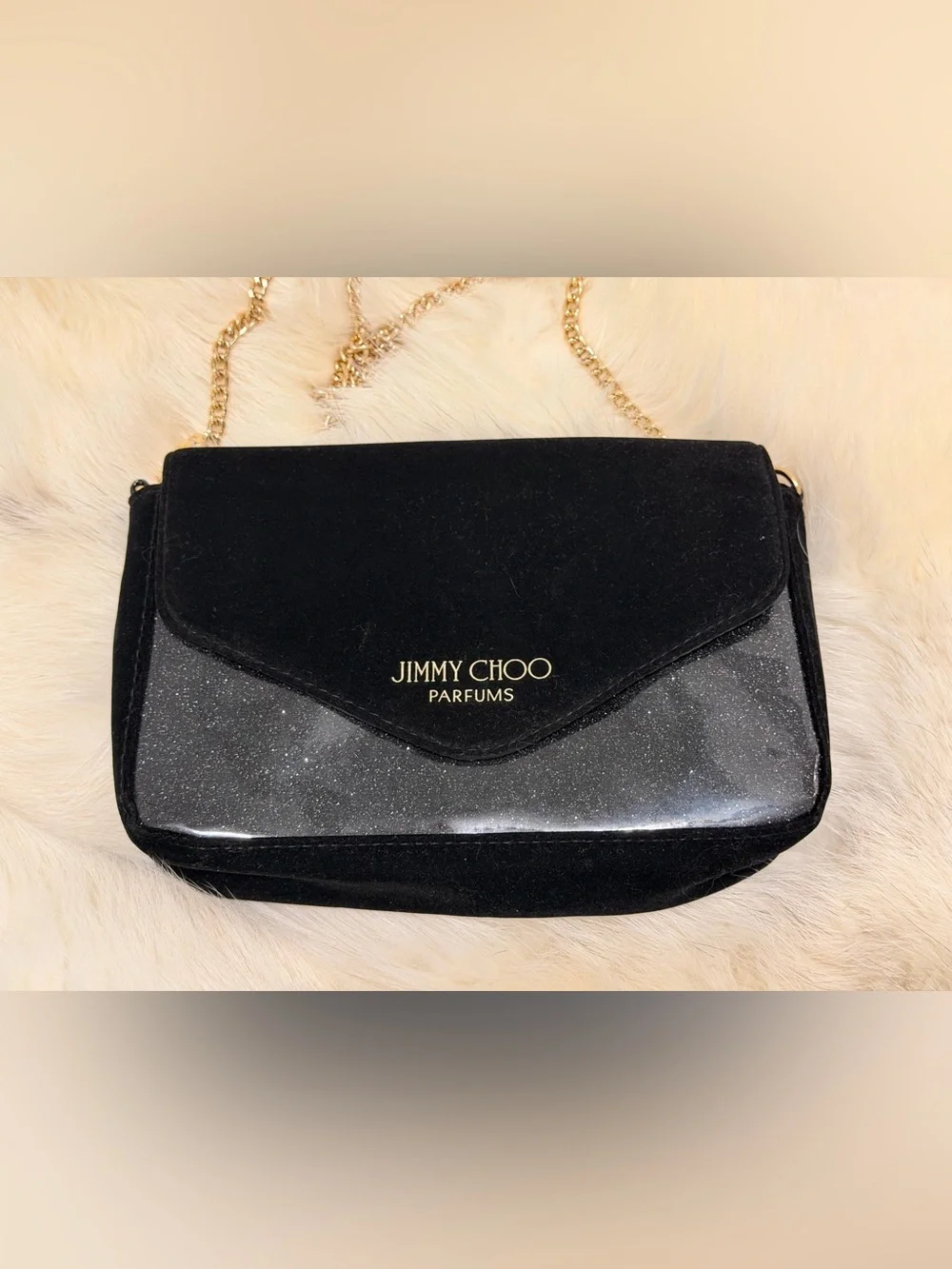 NEW Jimmy Choo Black Glitter Evening Bag Crossbody Jimmy Choo Beauty Parfums